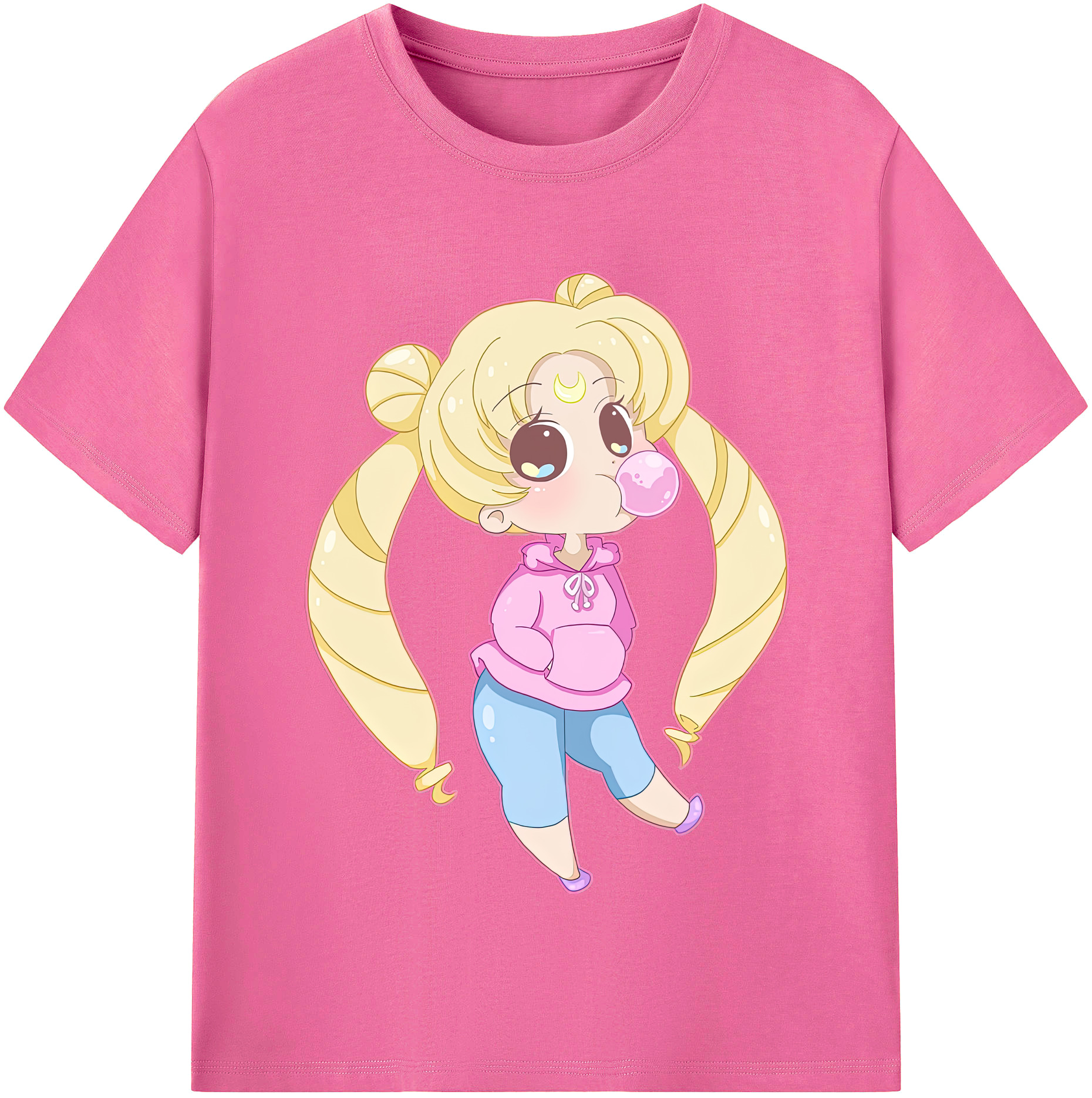（画像用） 美少女戦士セーラームーン 愛野 美奈子 あいの みなこ Sailor Moon Aino Minako レディースカジュアルプリントTシャツ（綿100％）
